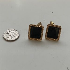 Gold and Black Square Cuff Links